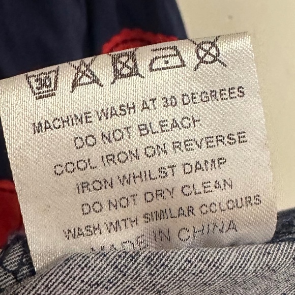 Lindy Bop Retro Short Sleeve Heart Print Swing Dress, Navy & Red, US 14 - Picture 11 of 13